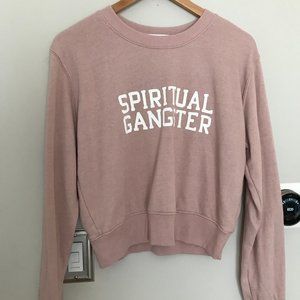 Spiritual Gangster Crop Sweatshirt Blush